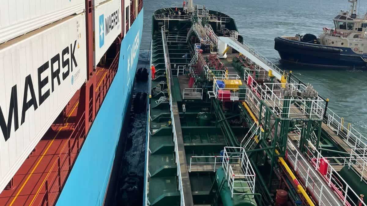 إحدى سفن ميرسك العالمية في البحر - أرشيفية