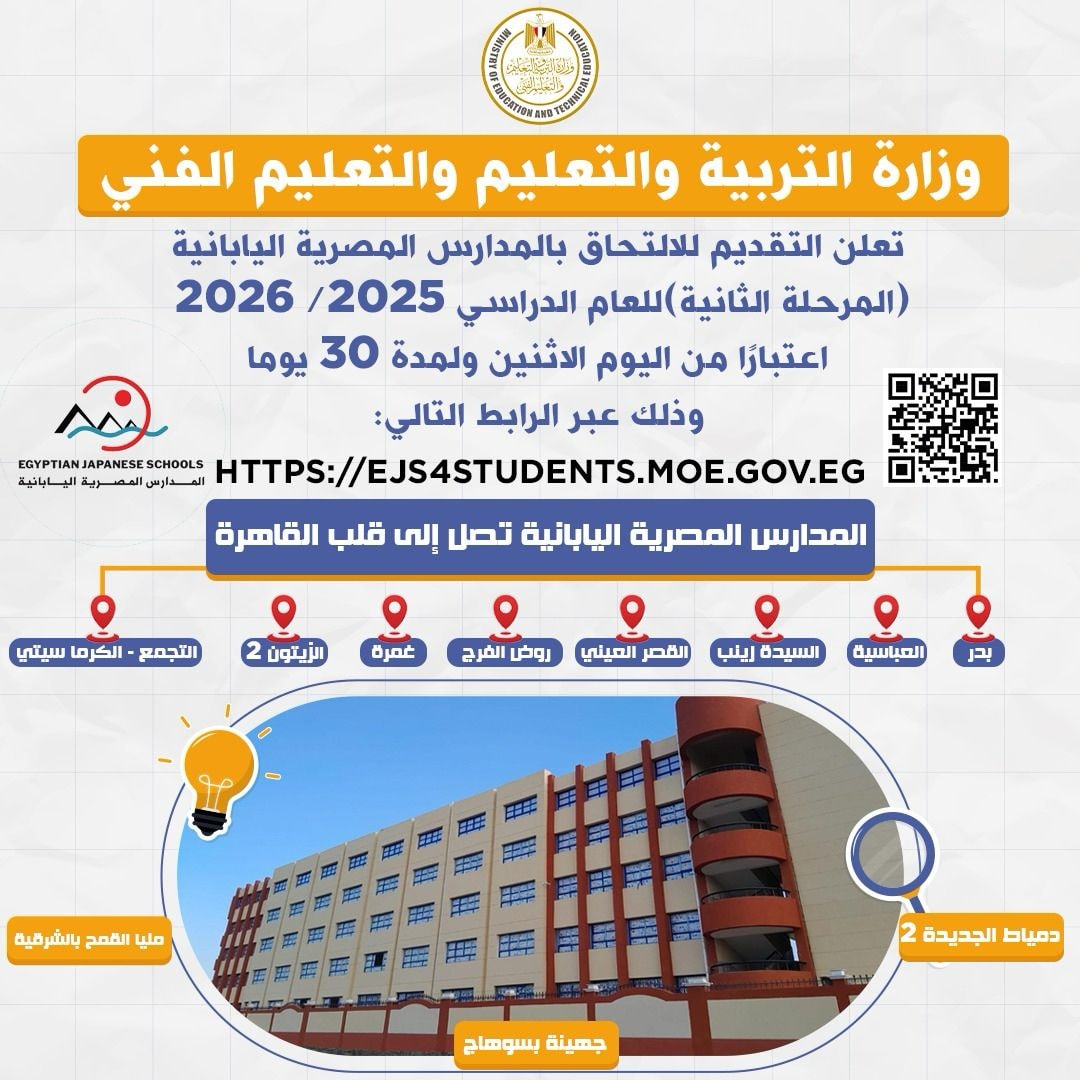 إنفو جراف المدارس المصرية اليابانية