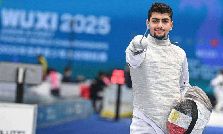 عبد الرحمن طلبة يتوج بذهبية سلاح الشيش في بطولة إفريقيا بنيجيريا 