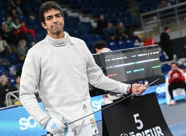 أحمد هشام لاعب منتخب مصر للسلاح