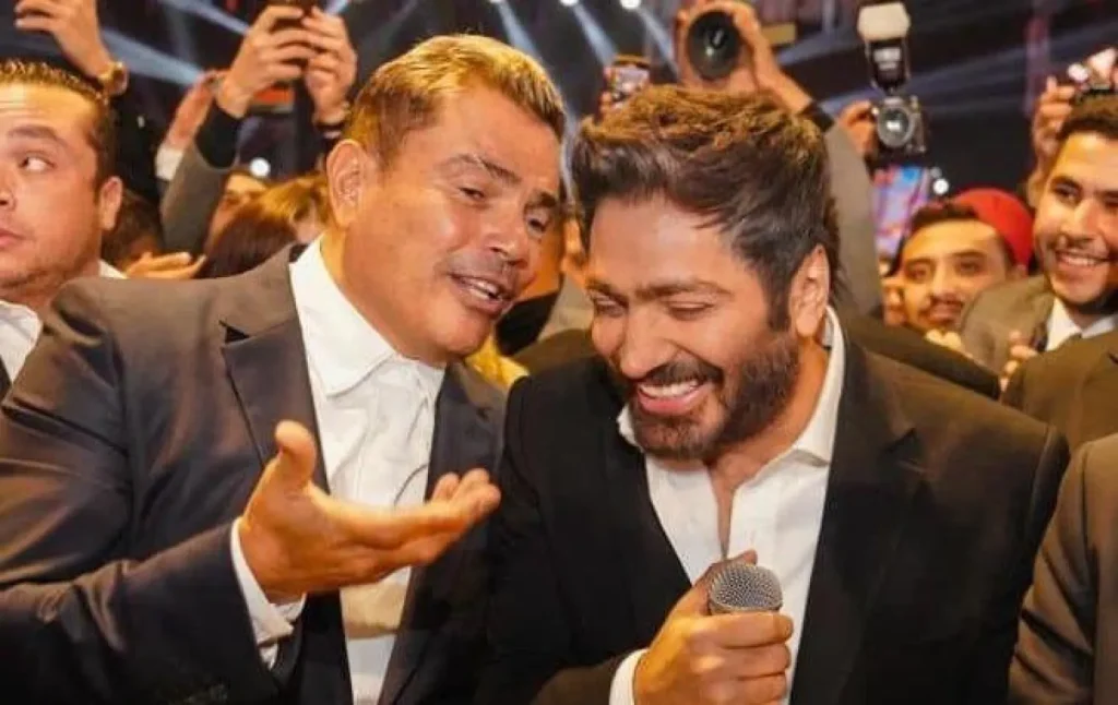 عمرو دياب وتامر حسني من حفل زفاف الفنان أحمد عصام